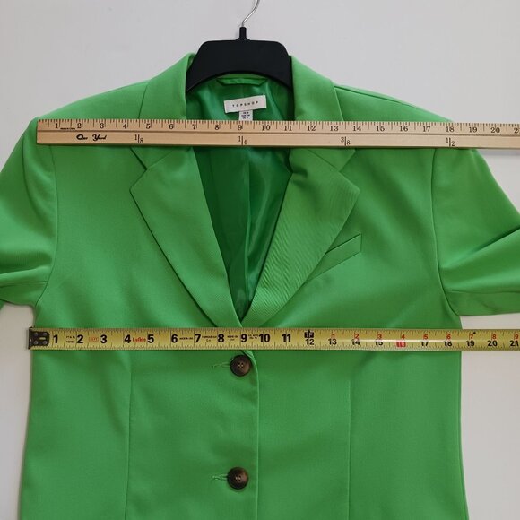 Topshop Green Longline Blazer Jacket Size 4 US Boardroom Chic Officecore Career - Picture 8 of 11